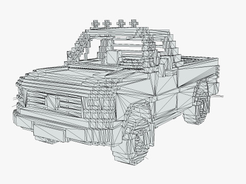 Voxel Pickup Single Cab Size 3 3Dモデル
