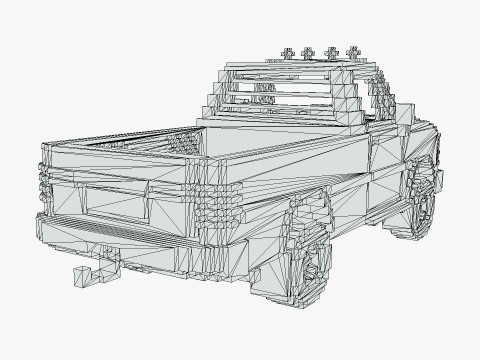 Voxel Pickup Single Cab Size 3 3Dモデル