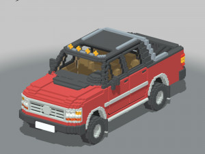 Voxel Pickup Double Cab Size 3 3D 模型
