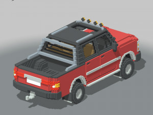 Voxel Pickup Double Cab Size 3 3D 模型
