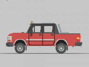 Voxel Pickup Double Cab Size 3 3D 模型