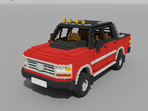Voxel Pickup Double Cab Size 3 3D 模型