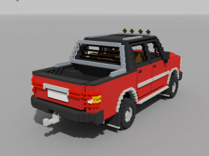 Voxel Pickup Double Cab Size 3 3D 模型