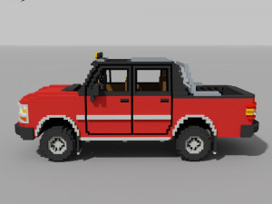 Voxel Pickup Double Cab Size 3 3D 模型