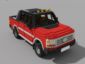 Voxel Pickup Double Cab Size 3 3D 模型
