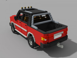 Voxel Pickup Double Cab Size 3 3D 模型