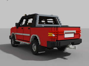 Voxel Pickup Double Cab Size 3 3D 模型