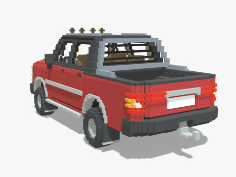 Voxel Pickup Double Cab Size 3 Modello 3D