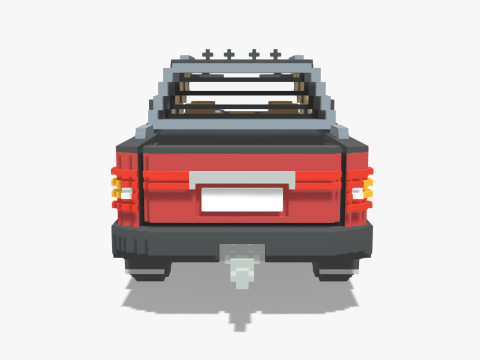 Voxel Pickup Double Cab Size 3 Modello 3D