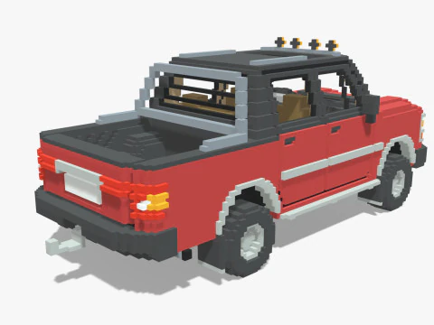 복셀 픽업 더블 캡 크기 3 3D 모델