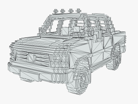Voxel Pickup Double Cab Size 3 Modello 3D