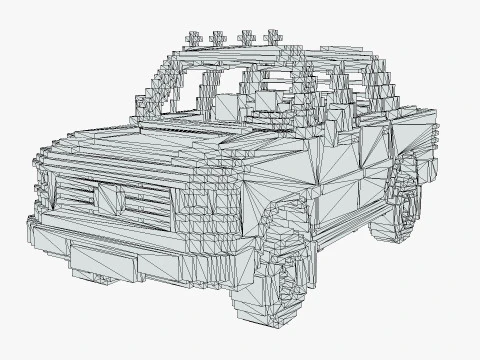복셀 픽업 더블 캡 크기 3 3D 모델