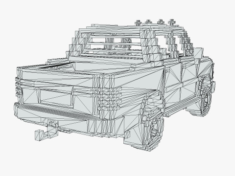 Voxel Pickup Double Cab Size 3 Modello 3D