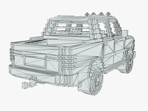 복셀 픽업 더블 캡 크기 3 3D 모델