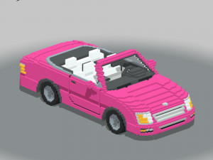 Voxel Convertible Car Barbie Style 3D Модель