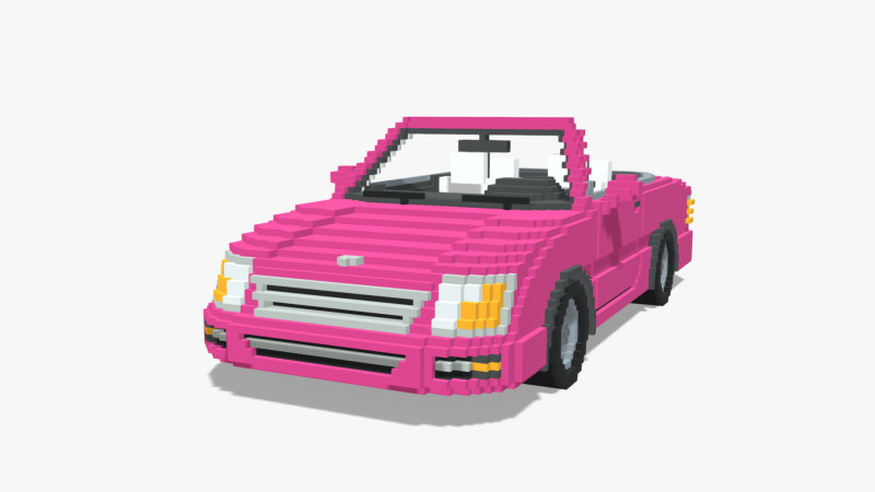 Voxel Convertible Car Barbie Style 3Dモデル .c4d .max .obj .3ds .fbx .stl .blend 