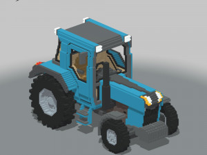 Voxel Tractor 3D Model