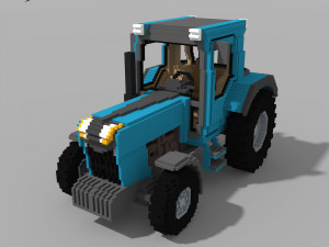 Voxel Tractor 3D Model