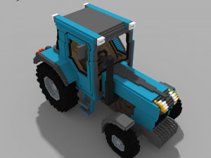Voxel Tractor 3D Model