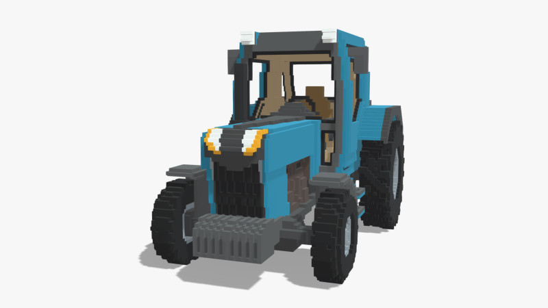 Voxel Tractor 3D मॉडल .c4d .max .obj .3ds .fbx .stl .blend