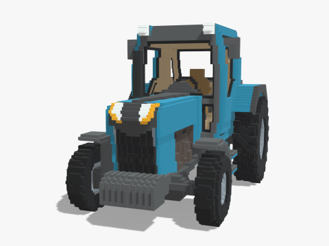 Voxel Tractor Model 3D