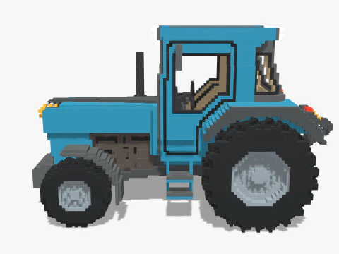Voxel Tractor 3D Model