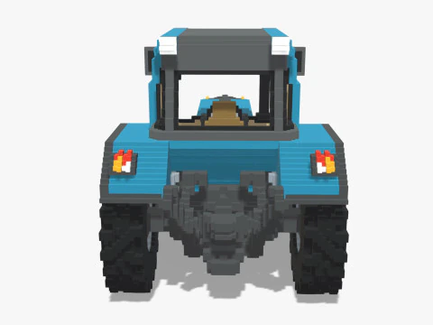 Voxel Tractor 3D Model