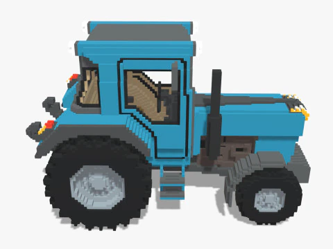 Voxel Tractor 3D Model