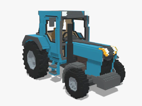 Voxel Tractor 3D Model