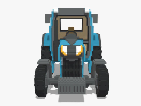 Voxel Tractor 3D Model