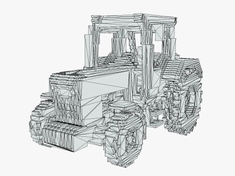 Voxel Tractor 3D Model