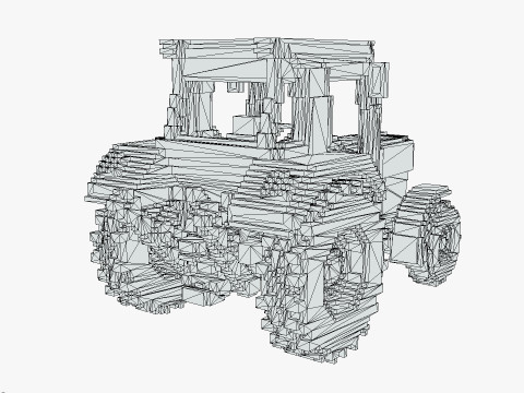 Voxel Tractor 3D मॉडल