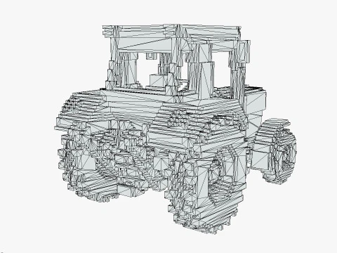Voxel Tractor 3D Model