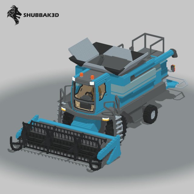 Voxel Harvester 3D Model .c4d .max .obj .3ds .fbx .stl .blend 