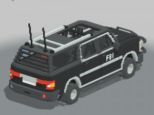 Voxel FBI SUV Model 3D