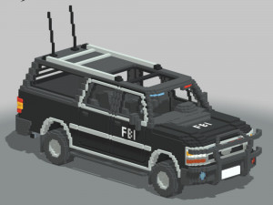 Voxel FBI SUV Model 3D