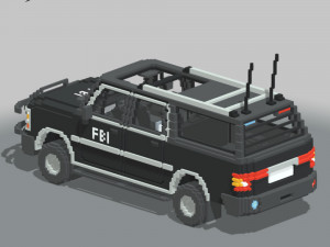 Voxel FBI SUV Model 3D