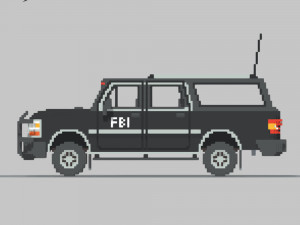 Voxel FBI SUV Model 3D