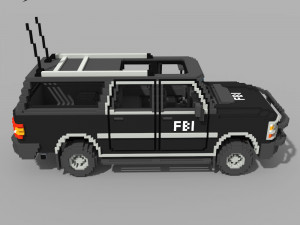 Voxel FBI SUV Model 3D