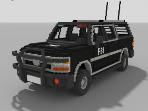 Voxel FBI SUV Model 3D