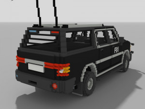Voxel FBI SUV Model 3D