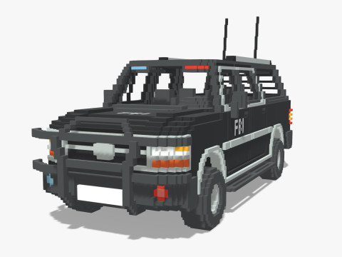 Voxel FBI SUV 3Dモデル