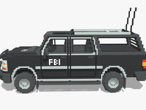 Voxel FBI SUV Model 3D