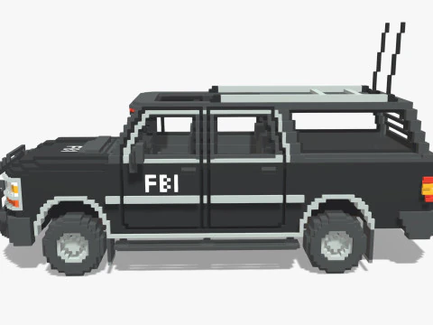 Voxel FBI SUV 3D Model
