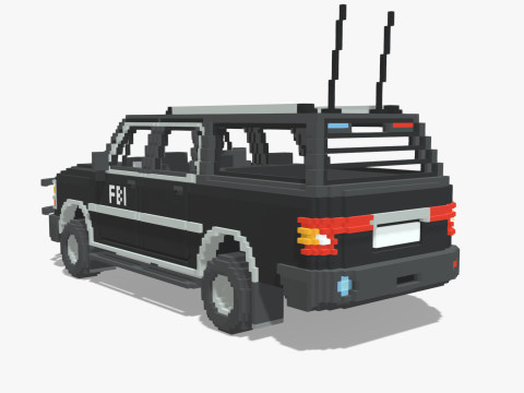Voxel FBI SUV Model 3D