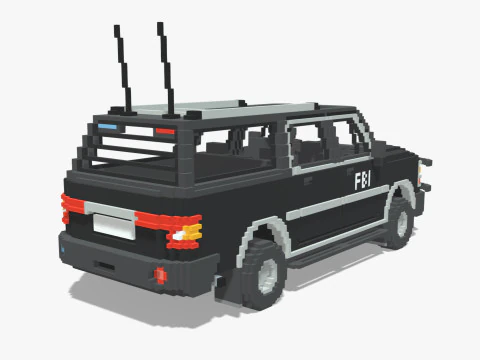 Voxel FBI SUV 3D Model