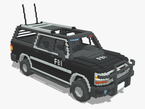 Voxel FBI SUV Model 3D