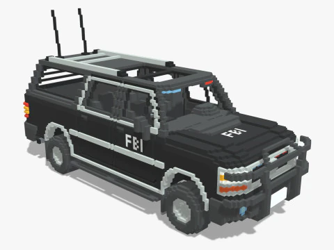 Voxel FBI SUV 3D Model
