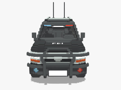 Voxel FBI SUV Model 3D