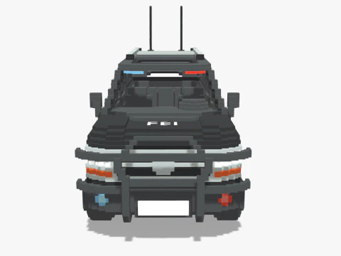 Voxel FBI SUV 3D Model